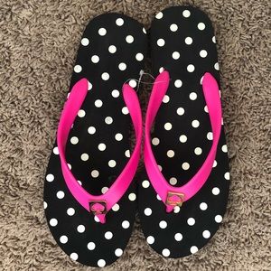 Kate Spade polka dot flip flops